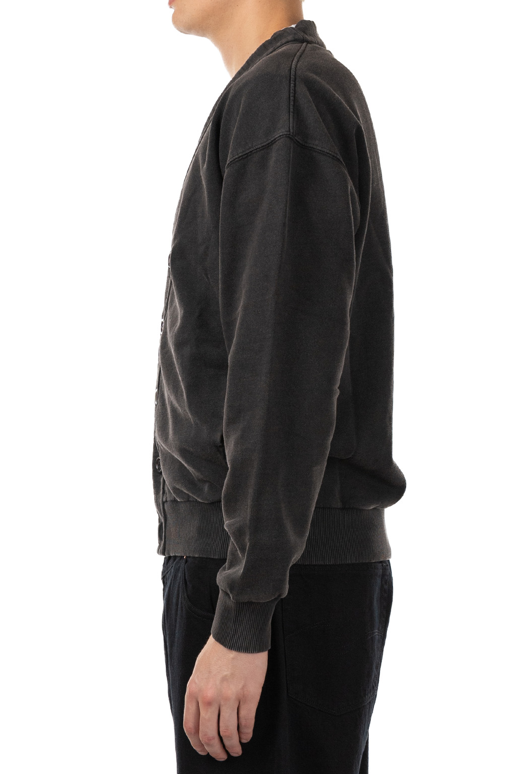JW Anderson - Garment Dye V Neck Cardigan - Washed Black
